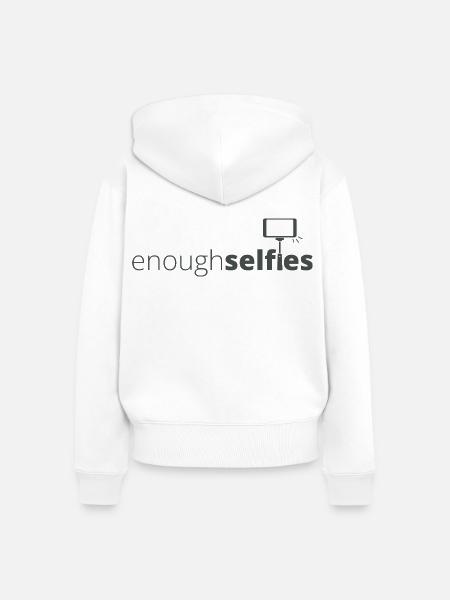 Enough_dark - Frauen Premium Bio Zip Hoodie - Weiß