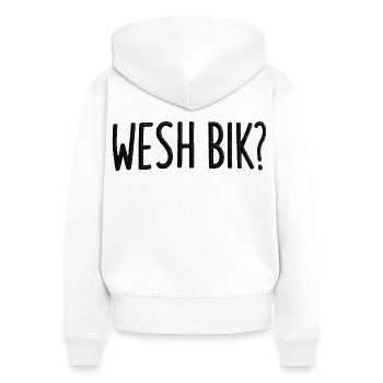 Wesh Bik Humour Arabe - Sweat à capuche zippé Premium bio Femme - blanc - Dos - AI Model Female 172 light (172cm)