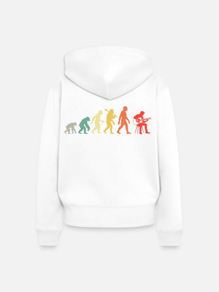 Akustikgitarre Evolution Retro Gitarrenspieler - Frauen Premium Bio Zip Hoodie - Weiß