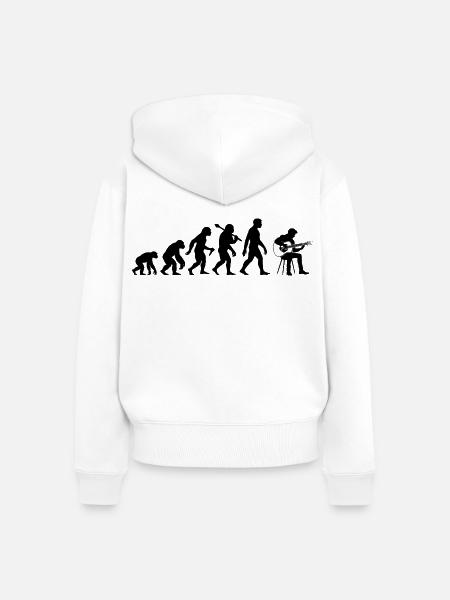 Akustikgitarre Evolution Gitarrenspieler Gitarrist - Frauen Premium Bio Zip Hoodie - Weiß