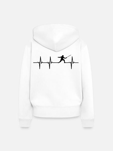 Fechter Herzschlag - Frauen Premium Bio Zip Hoodie - Weiß