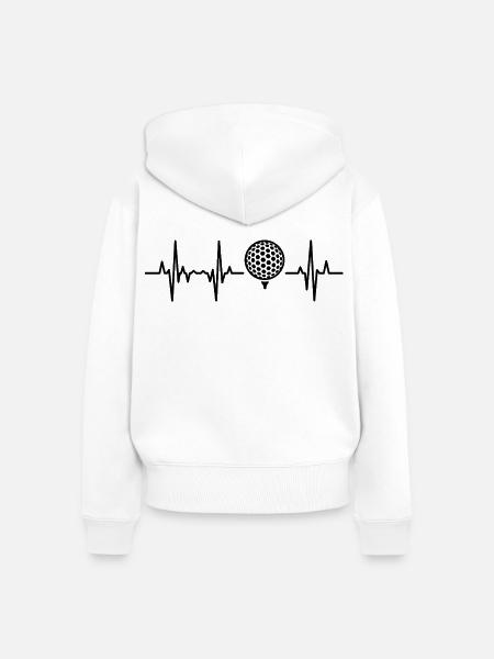 Golf Kardiogramm - Frauen Premium Bio Zip Hoodie - Weiß