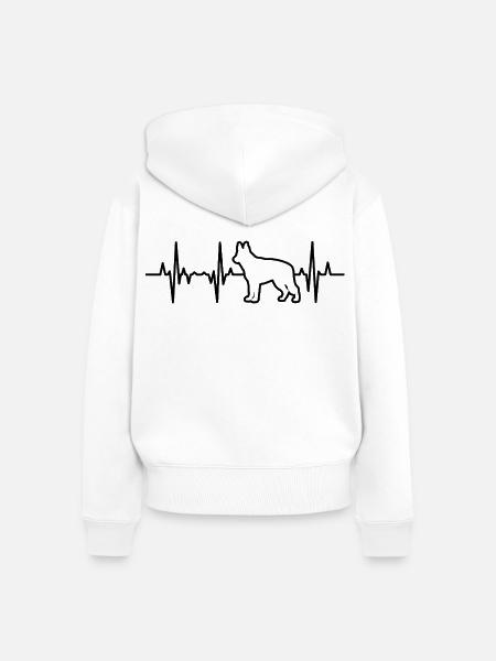 Deutscher Schäferhund Pulsschlag - Frauen Premium Bio Zip Hoodie - Weiß