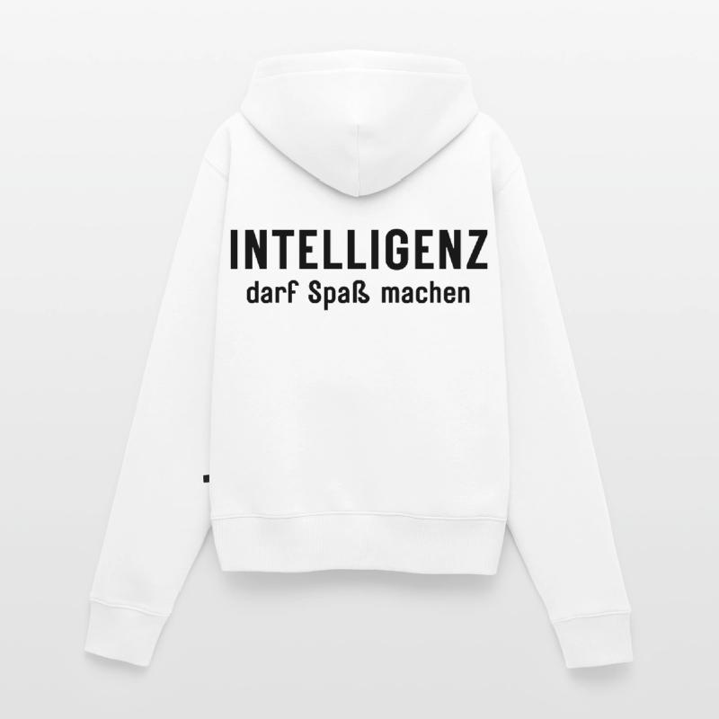 Intelligenz darf Spaß machen Statement Design Frauen Premium Bio Zip Hoodie