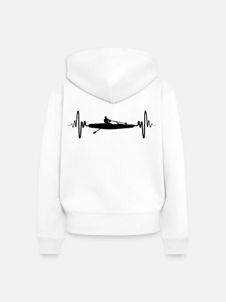 Rudern Skullen - Frauen Premium Bio Zip Hoodie - Weiß