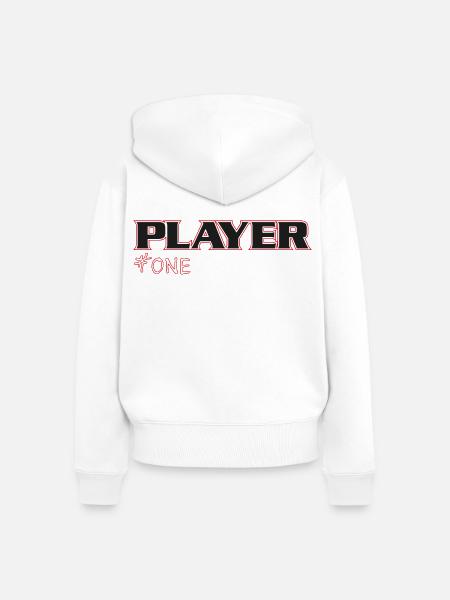 NERDY forever - PLAYER #ONE - Frauen Premium Bio Zip Hoodie - Weiß
