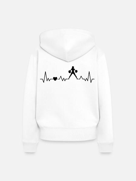 Cheerleader Herzschlag Cheer Squad - Frauen Premium Bio Zip Hoodie - Weiß