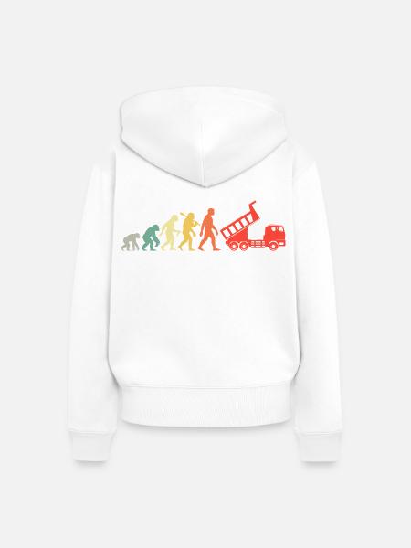 Kipplaster Fahrer Evolution - Frauen Premium Bio Zip Hoodie - Weiß