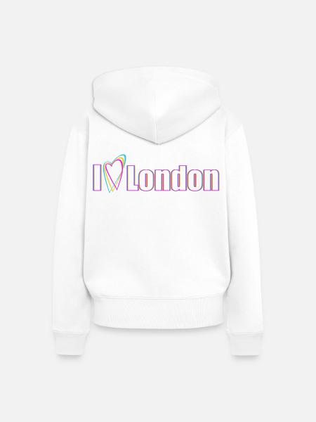 I Love London Statement - Frauen Premium Bio Zip Hoodie - Weiß