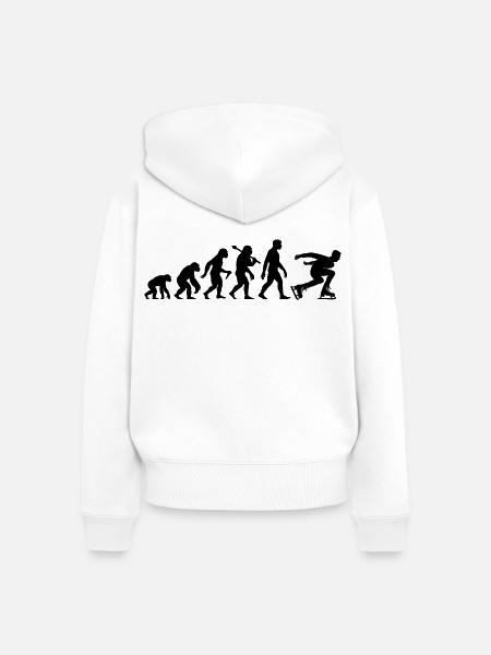 Eisschnellauf Evolution Eisschnellläufer in Action - Frauen Premium Bio Zip Hoodie - Weiß
