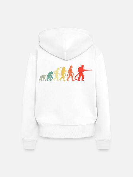 Feuerwehr Evolution Für Den Feuerwehrmann - Frauen Premium Bio Zip Hoodie - Weiß