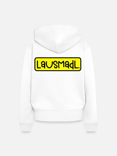 Lausmadl - Frauen Premium Bio Zip Hoodie - Weiß