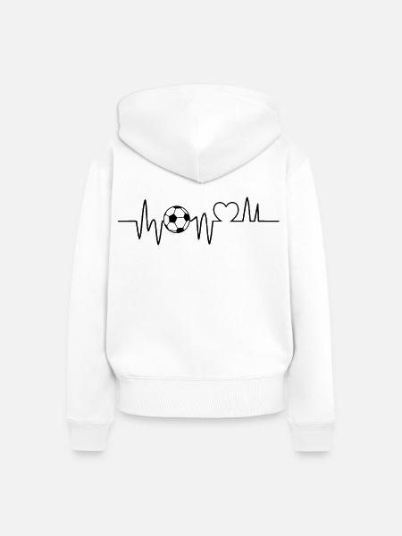 Fußball Herzschlag Fussball Fußballer - Frauen Premium Bio Zip Hoodie - Weiß