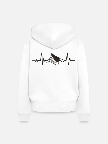 Flügel Klassische Musik-Herzinstrument - Frauen Premium Bio Zip Hoodie - Weiß