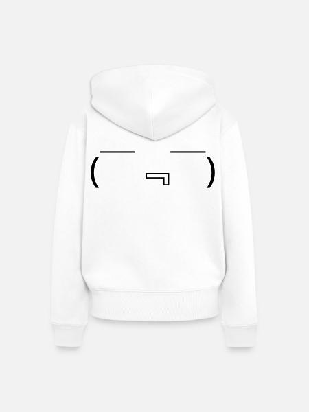 Hungriges Emote (￣﹃￣) sabbern Kaomoji - Frauen Premium Bio Zip Hoodie - Weiß