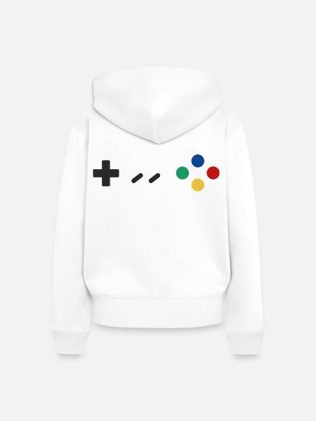 Retro Gamepad - Frauen Premium Bio Zip Hoodie - Weiß