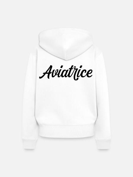 Fliegerpilot Flugzeugflug - Frauen Premium Bio Zip Hoodie - Weiß