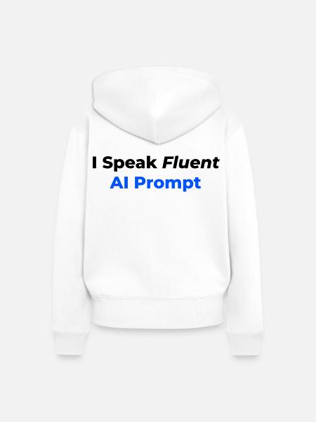 Ich spreche fließend KI - Frauen Premium Bio Zip Hoodie - Weiß