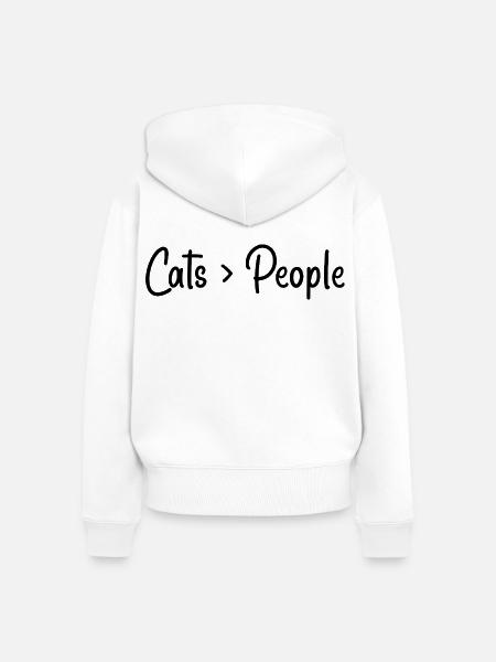 Katzenliebhaber - Frauen Premium Bio Zip Hoodie - Weiß