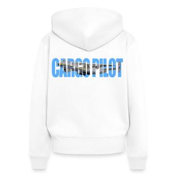 Cargo pilot An-225 - Frauen Premium Bio Zip Hoodie - Weiß - Hinten - AI Model Female 172 light (172cm)