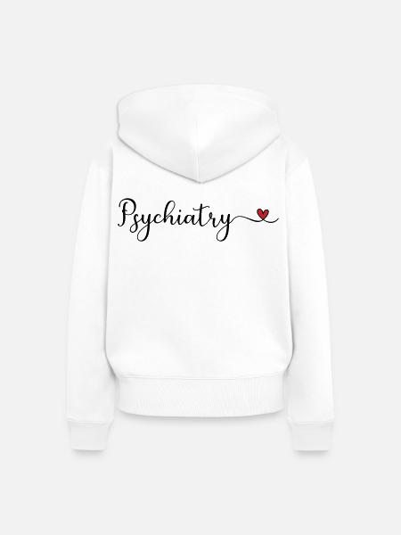 Psychiatrie-Herz - Frauen Premium Bio Zip Hoodie - Weiß