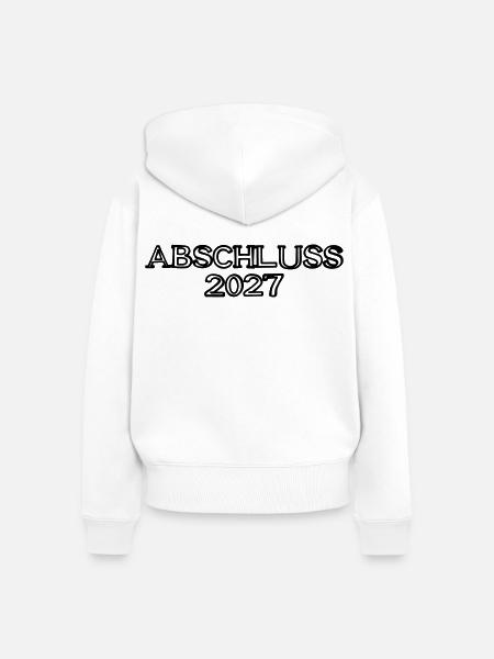 Abschluss 2027 Schriftzug handgezeichnet - Frauen Premium Bio Zip Hoodie - Weiß