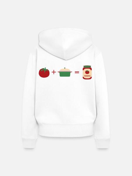 Tomatensauce - Frauen Premium Bio Zip Hoodie - Weiß