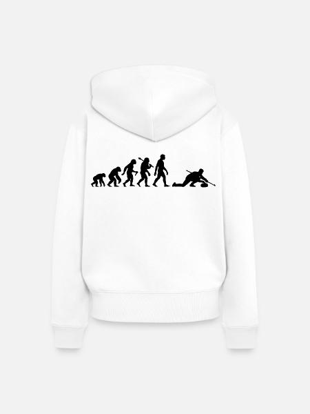Curling Evolution Für Curler Curlingspieler - Frauen Premium Bio Zip Hoodie - Weiß