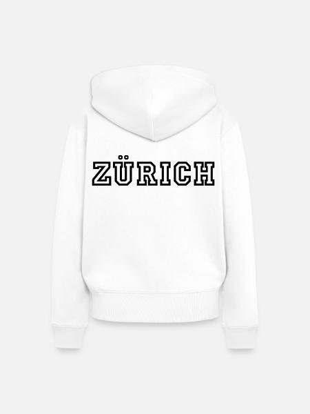 Zürich - Frauen Premium Bio Zip Hoodie - Weiß