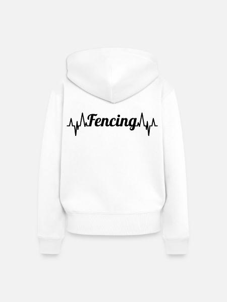 Fechten Herzklopfen - Frauen Premium Bio Zip Hoodie - Weiß