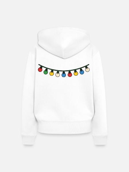 Festliche Weihnachtslichter im Weihnachtsglanz - Frauen Premium Bio Zip Hoodie - Weiß