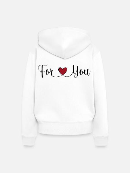For you - Frauen Premium Bio Zip Hoodie - Weiß
