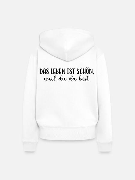 Geschenke für Verliebte - Frauen Premium Bio Zip Hoodie - Weiß