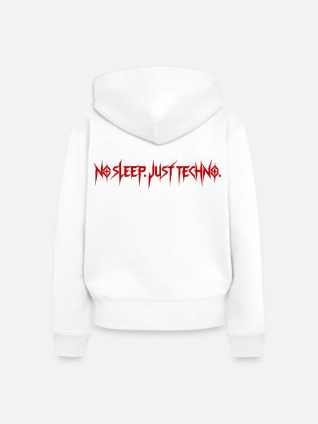 Techno Rave – No Sleep Just Techno - Frauen Premium Bio Zip Hoodie - Weiß