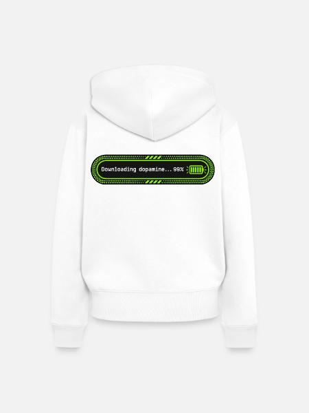Dopamine 99 Lustige Ladeleiste herunterladen - Frauen Premium Bio Zip Hoodie - Weiß