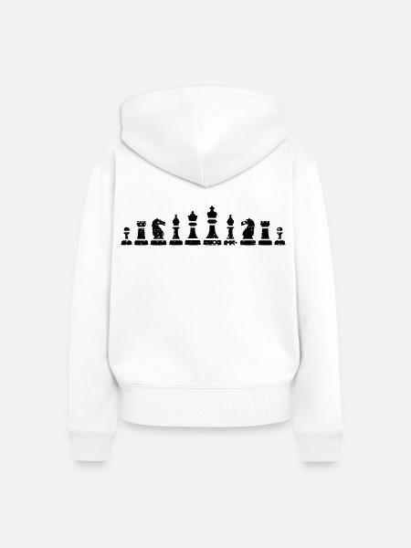 Schach Figur - Frauen Premium Bio Zip Hoodie - Weiß