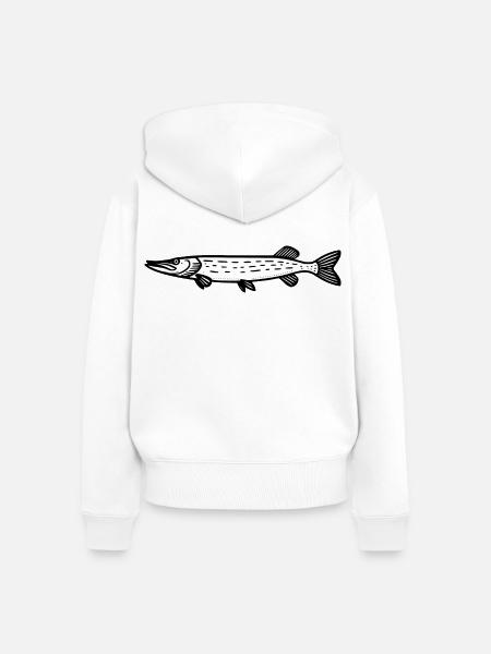 Hecht 01 - Frauen Premium Bio Zip Hoodie - Weiß