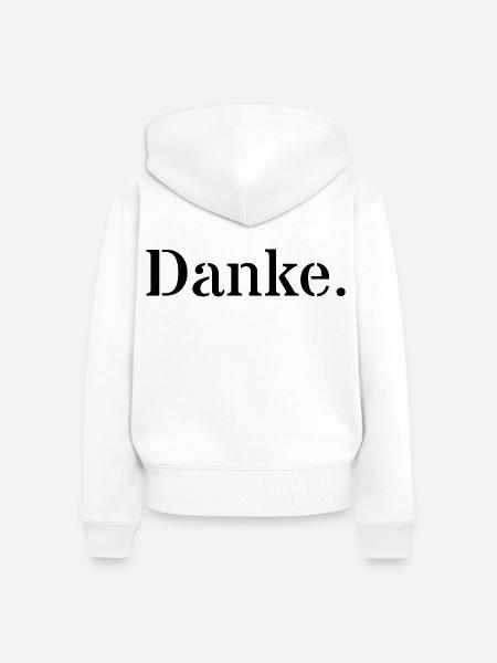 Danke - Frauen Premium Bio Zip Hoodie - Weiß
