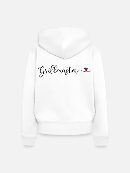 Grillmeister - Frauen Premium Bio Zip Hoodie - Weiß