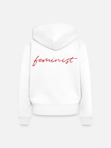 Feminist  - Frauen Premium Bio Zip Hoodie - Weiß