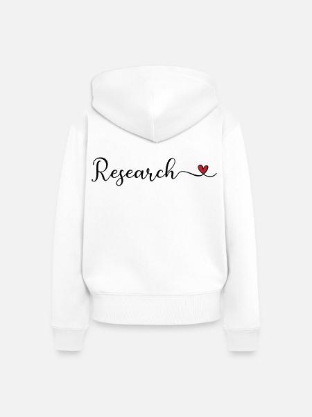 Forschungsherztypografie - Frauen Premium Bio Zip Hoodie - Weiß
