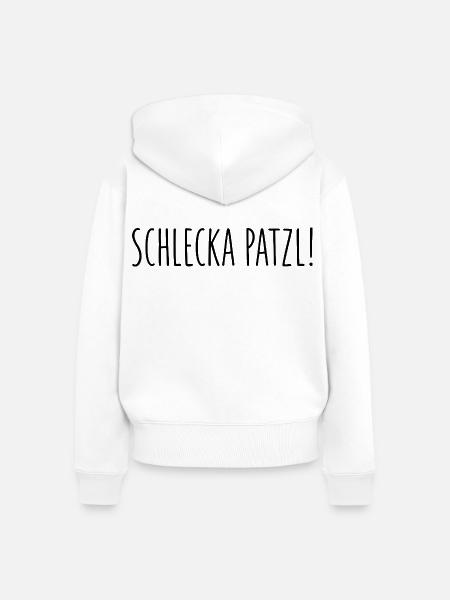 Schlecka Patzl - Frauen Premium Bio Zip Hoodie - Weiß