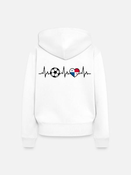 Panama Fußball Herzschlag Panama - Frauen Premium Bio Zip Hoodie - Weiß