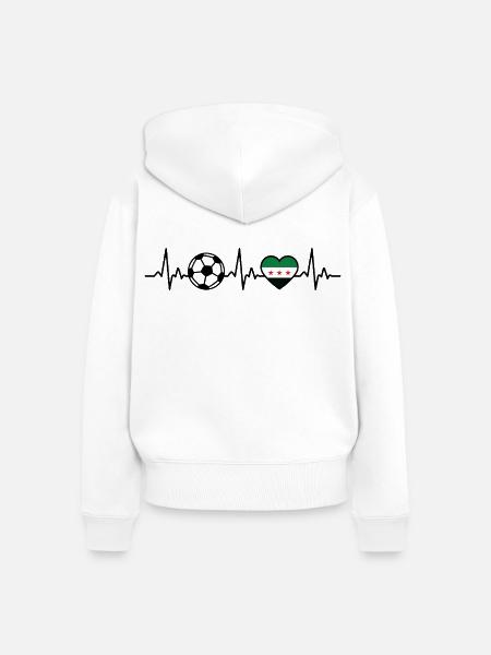 Syrien Fußball Herzschlag Syrien - Frauen Premium Bio Zip Hoodie - Weiß