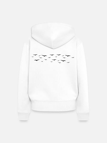 Vögel - Frauen Premium Bio Zip Hoodie - Weiß