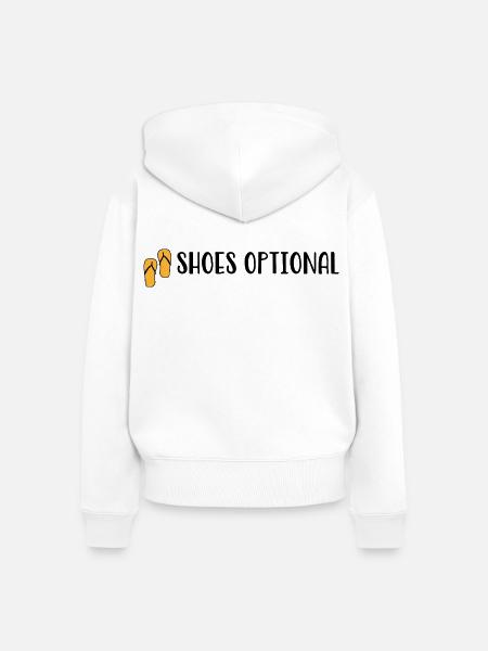 Shoes optional - Strand Spruch - Flip-Flops - Frauen Premium Bio Zip Hoodie - Weiß