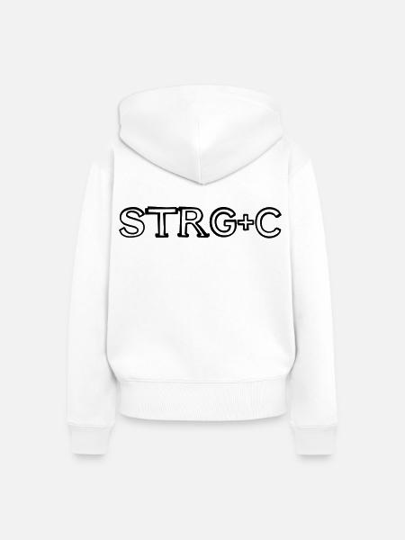 Strg+C Tasten handgezeichnet - Frauen Premium Bio Zip Hoodie - Weiß