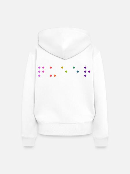 Queer Braille - Frauen Premium Bio Zip Hoodie - Weiß