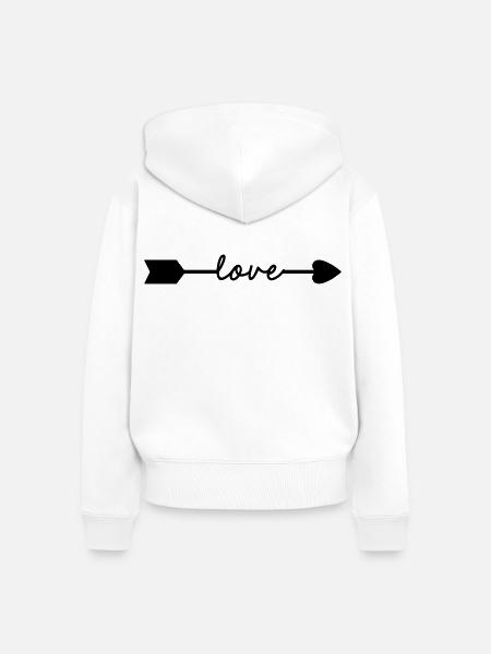Love - Frauen Premium Bio Zip Hoodie - Weiß