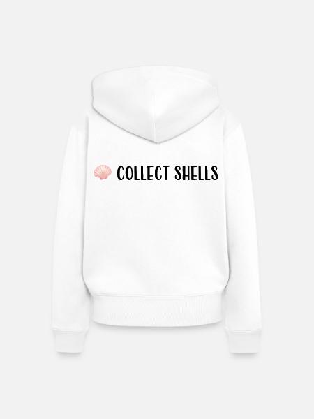 collect shells - Muschel statement shirt - Frauen Premium Bio Zip Hoodie - Weiß
